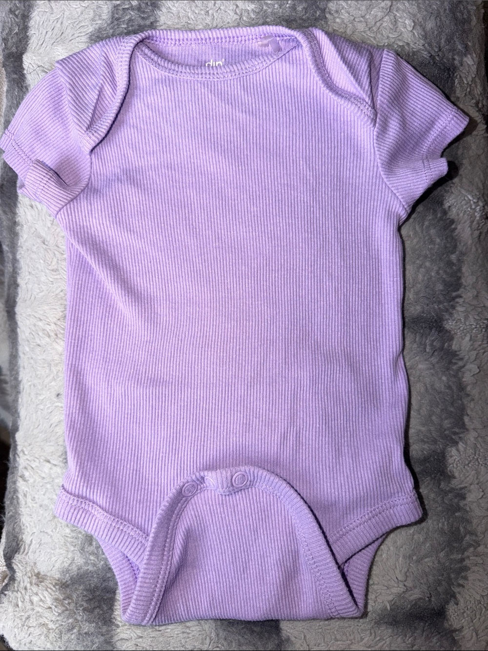 dip Lilac Ribbed Short-Sleeve Baby Bodysuit